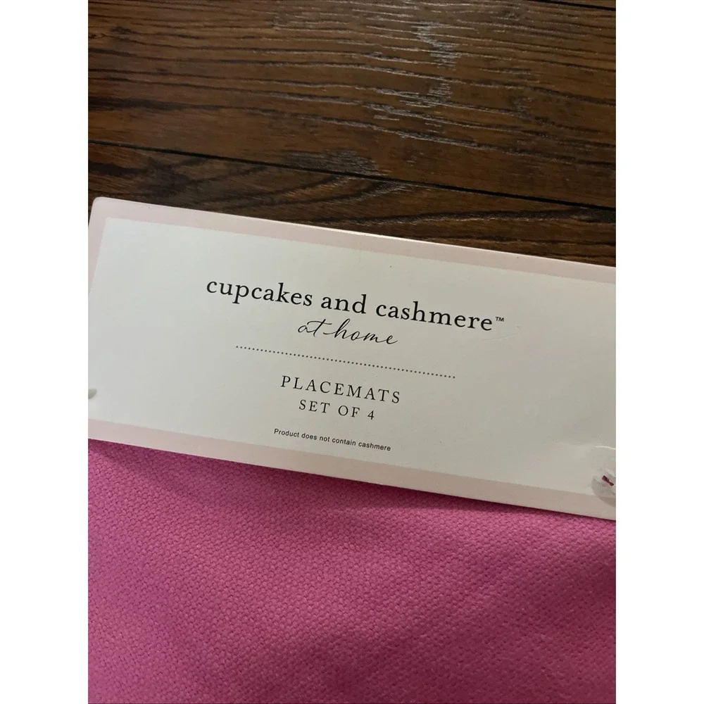 Cupcakes Cashmere Set 4 Conversation Hearts Placemats Valentines Cotton